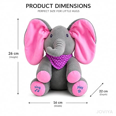 Peekaboo - Musical & Interactive Peekaboo Elephant Plush Toy | Heleina Amelié
