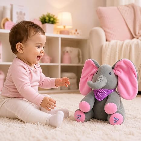 Peekaboo - Musical & Interactive Peekaboo Elephant Plush Toy | Heleina Amelié