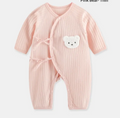 LittleCuddle™ Bear Kimono Romper | Soft Cotton Long-Sleeve Newborn Baby Bodysuit