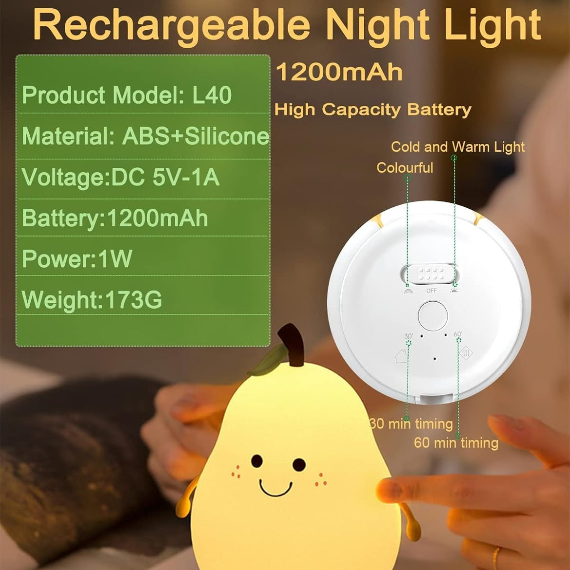 LittleGlow™ Pear Night Lamp